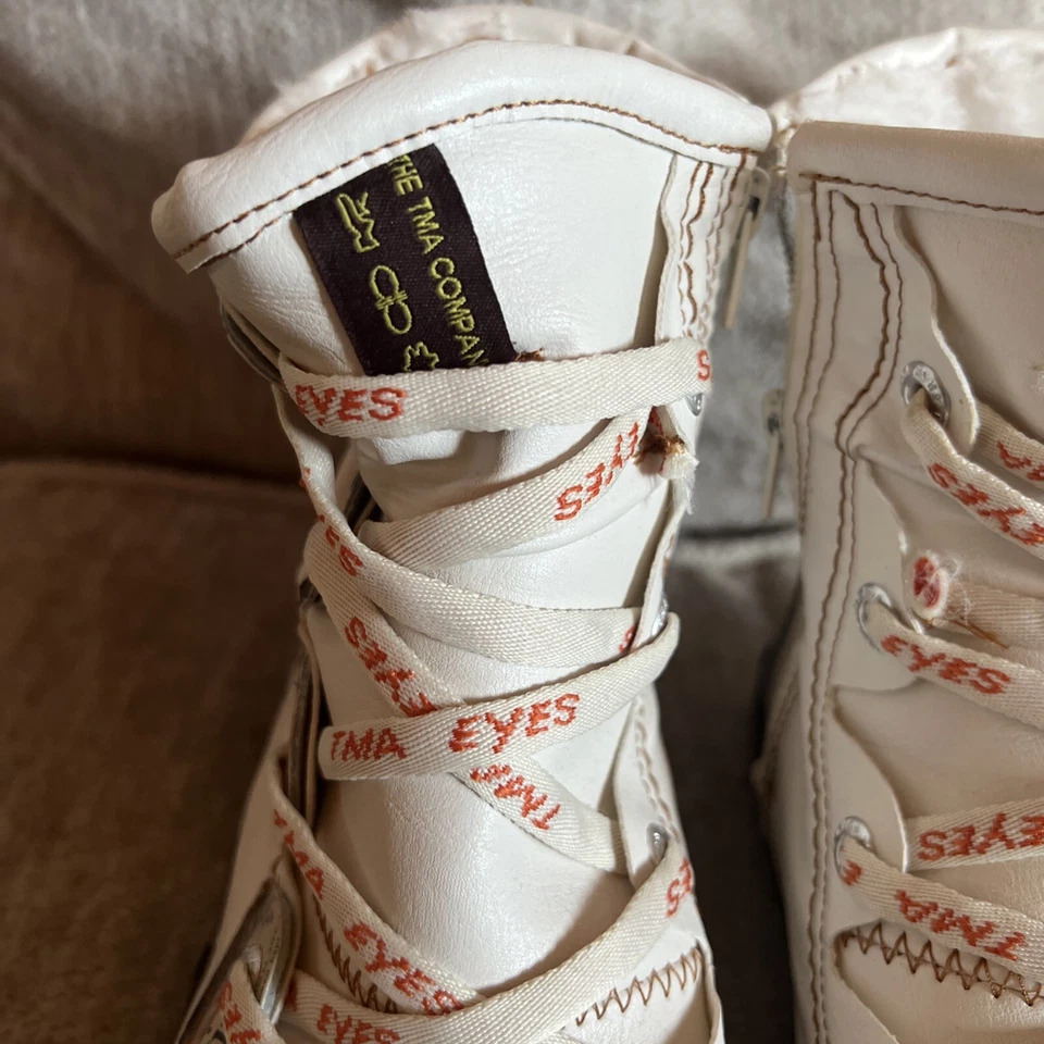 Botas TMA EYES blancas/multicolor con cordones forradas difusas con cremallera para mujer talla 7,5 Foto 3 de 4