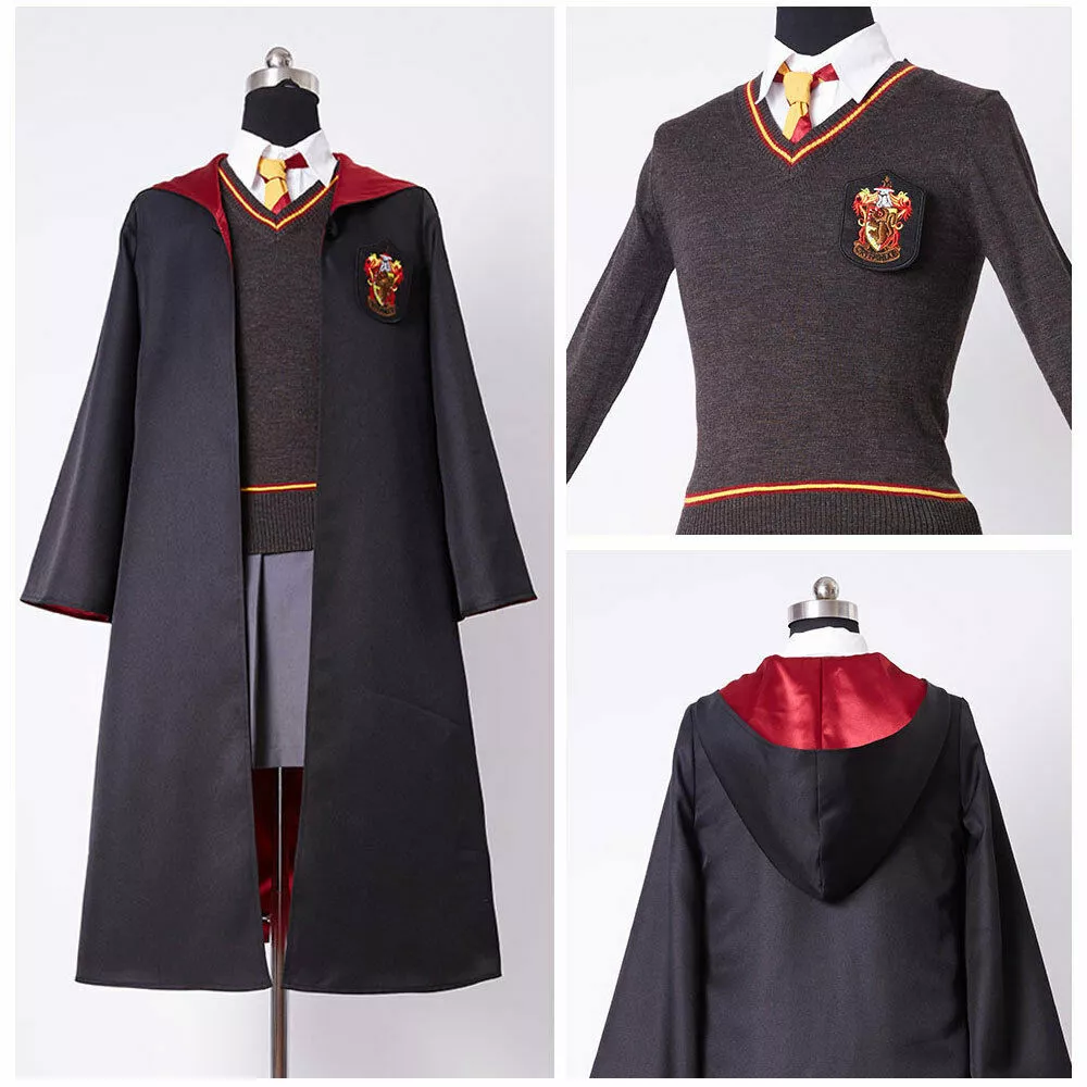 Harry Potter Hermione Granger Gryffindor Cosplay Costume Kid Adult Uniform  Suit