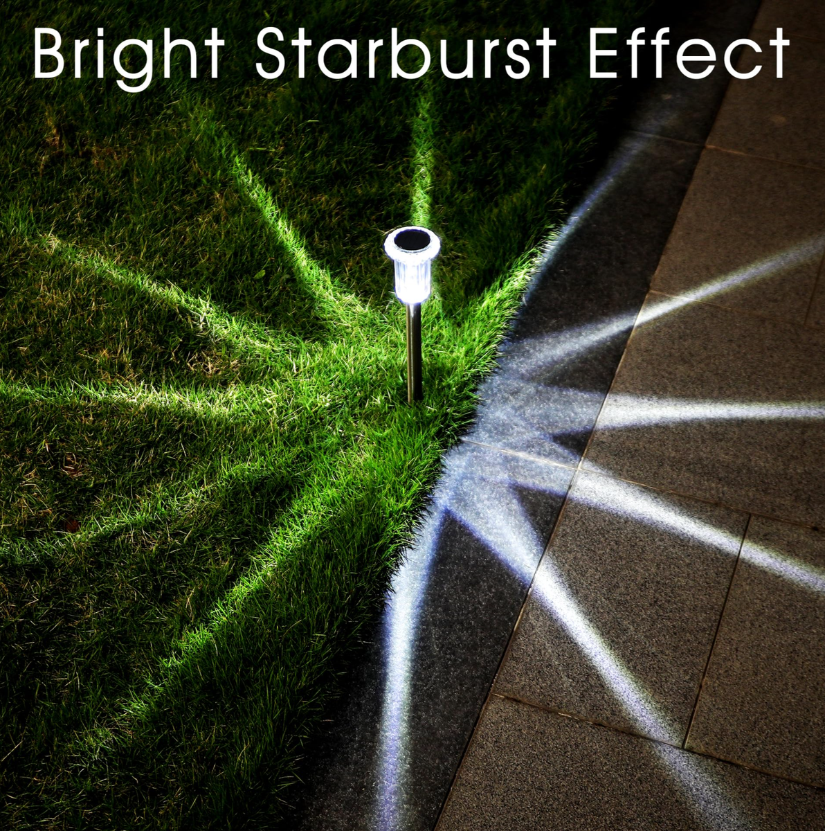 Nipify Solar Path Lights, 4 Pack Auto On/Off Solar Lights Outdoor Garden Stake Waterproof, Warm White Solar Powered Pathway Lighting For Driveway Yard Patio Lawn