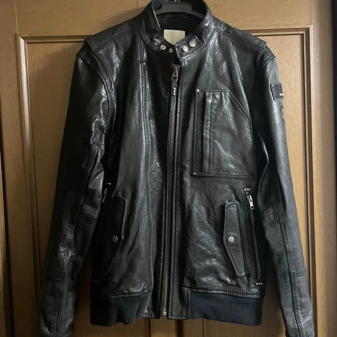 DIESEL Goat leather jacket riders size: M Black made in Turkey