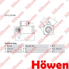 Fits Fiat Ducato 2005-2024 + Other Models Starter Motor Howen