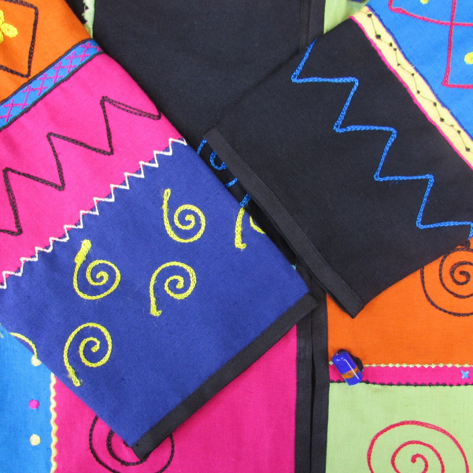 Indigo Moon Size S Jacket Patchwork Embroidery Fu… - image 4