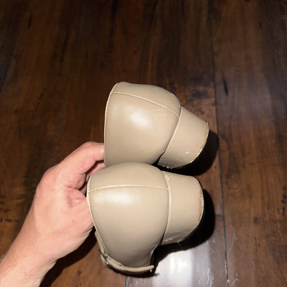 Sandalias de vestir Dr Scholls para mujer talla 8 tacones marrón tostado estampado elegante elegante Foto 4 de 4