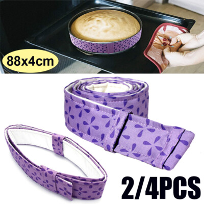 2/4x Gleichmäßiges Backen Kuchen Streifen Kuchen Gleichmäßiges Band Feucht Niveau Backform Blech Schutz
