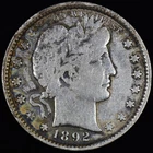1892-P BARBER QUARTER ✪ FINE F DETAIL ✪ 25C SILVER COIN 48E ◢TRUSTED◣