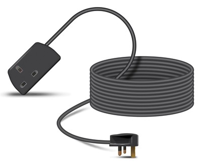1-fach Netzkabel Verlängerungskabel schwarz