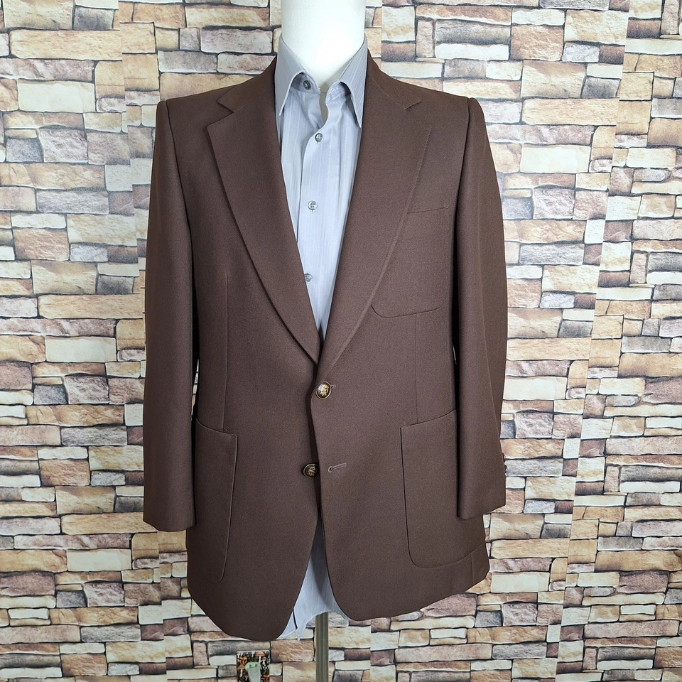 Blazer abrigo deportivo Fioravanti años 70 para hombre 38S marrón con botones de latón Foto 4 de 4