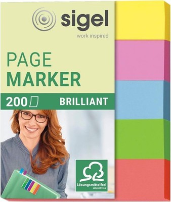 sigel Haftmarker Brillant mini 50 x 12 mm 200 Blatt im Pocket