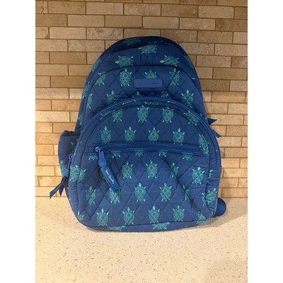 Vera Bradley Quilted Mini Backpack in Blue Vera Bradley Small Backpack Bag Quilted Snow Globe Motifs  main image 2