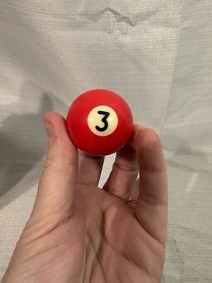 Replacement Mini Billiard Pool Ball 1.5'' Ball Number #3 Solid Red