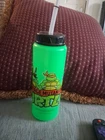 VINTAGE TEENAGE MUTANT NINJA TURTLES WATER BOTTLE TMNT 1988 GREEN W STRAW