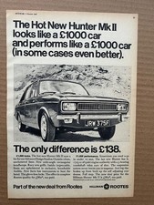 HILLMAN HUNTER MKII MEMORABILIA Original motoring press advert from 1967 - these