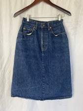 Rare Vintage LEVI  S A-Line Denim Jean Skirt 80  s Women's W25xL25 Measured