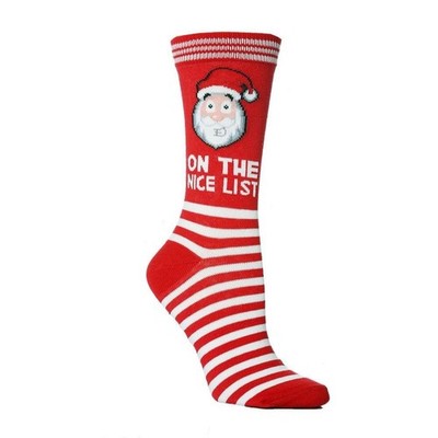 Weihnachtssocken Weihnachtsmann schöne Liste UK 5-10,5 Unisex Socken Geschenk rote Socken
