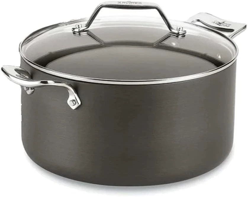 All-Clad Hard Anodized Aluminum Nonstick 7 qt Stockpot W/ Lid Riveted Handle