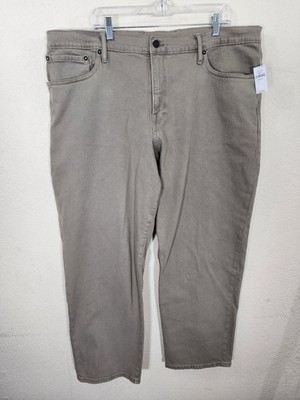 GAP Mens 42x30 Straight GapFlex Pants Flannel Taupe Khaki Stretch Jeans NWT