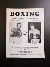 Boxing Program Isaac Logart vs. Joe Miceli April 1956