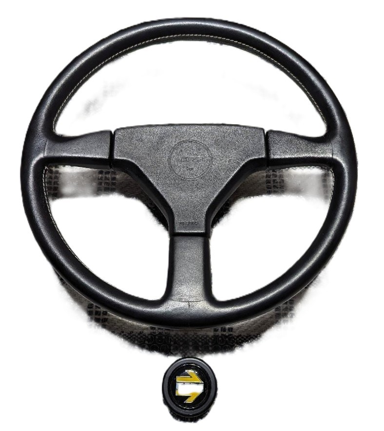 Mazda Genuine Option MOMO Steering Wheel Black Leather White