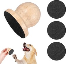 Dog Nail Scratch Board File with Treat Box Wooden Grooming Pad Sandpaper