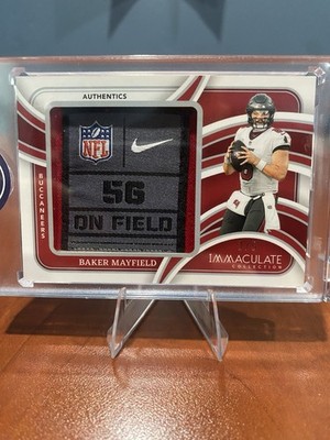 2024 Panini Immaculate Baker Mayfield NFL Shield Nike Laundry Tag Patch 2/5 Bucs