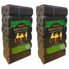Homefire High Energy Ultra Dry Heat Logs Eco Wood Open Fire Log Fuel Pack of 24 0.96 per lighter