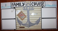 Family Cruise scrapbook pages, 2 each 12 x 12 handmade assembled premade