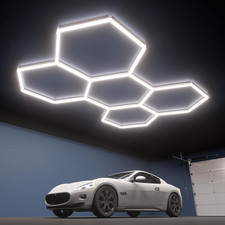 Hexagon Garage Lights, 5-HEX 28800LM 5000K Daylight Garage LED Lights, Modular