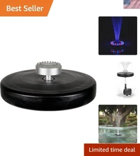| Floating Spray Fountain with 48 Color-Changing LED Lights & 398 GPH Pump — ...