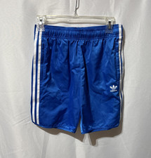 Boys Adidas Classic Three-Stripe Shorts Blue Size Large