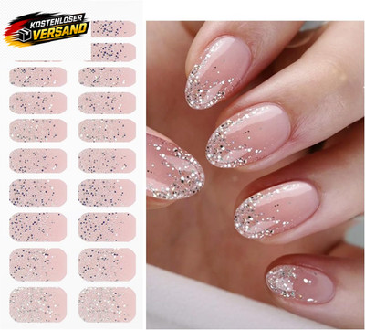 Gel-Nagelsticker Selbstklebend Glitter Nagelfolie für Nail Art, langlebig, 2 Woc