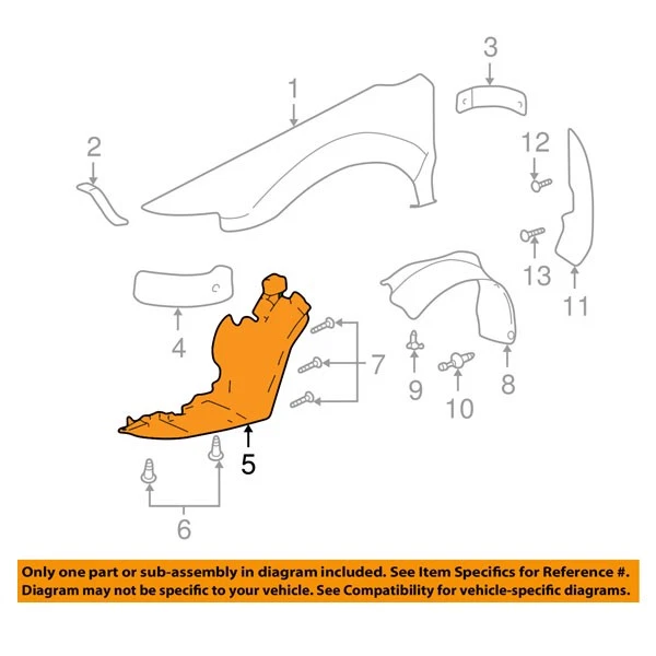 For 99-04 Alero Front Splash Shield Inner Fender Liner Panel Plastic Driver Side — 第 4/4 张图片