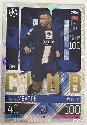 Kylian Mbappe #458 2022 Topps Match Attax UEFA Champions League card