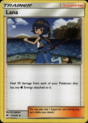 Pokemon TCG Card Lana Uncommon Supporter Normal SM - Burning Shadows SM03 117/14