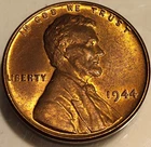 1944 P 1C RD Lincoln Wheat Cent Penny! Uncirculated And Beautiful Color!
