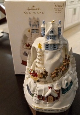 Hallmark Keepsake Ornament Magic 2012 Merry Christmas to All! Light Motion Sound