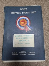 BMC body service parts list austin and morris mini cooper and cooper s AKD 3510