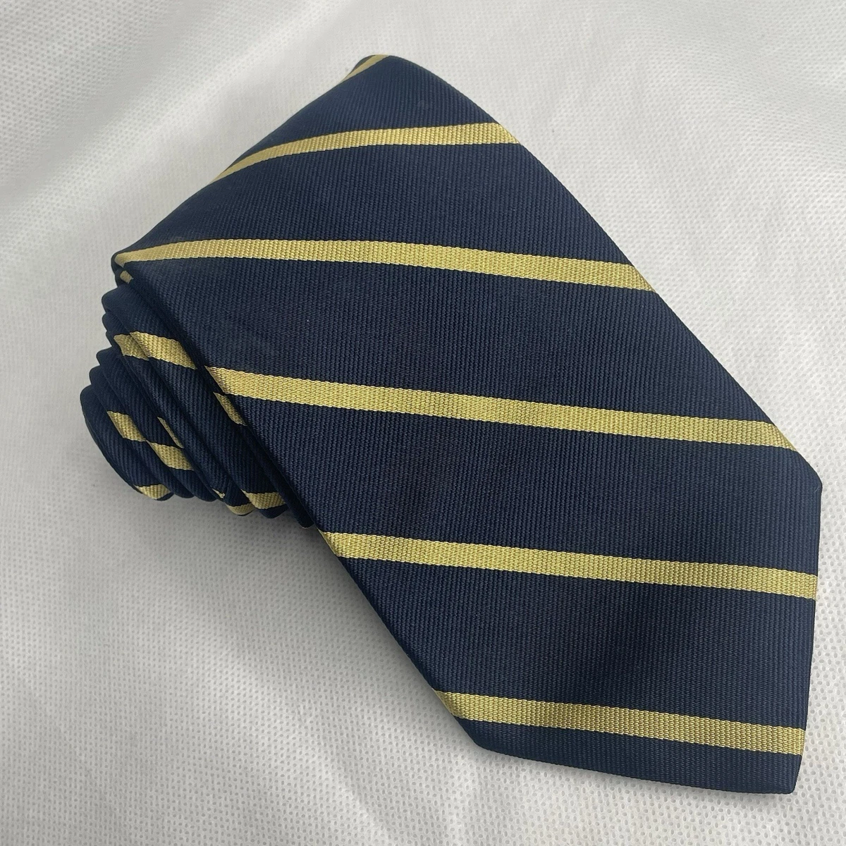 Cravate Brooks Brothers - Dorée à Pois Noirs - 100% Soie Pure - Fabriquée En Italie - Occasion