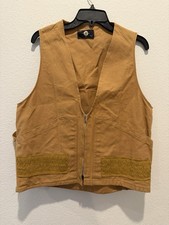 Vintage Sears Field Tested Hunting Vest Brown Duck Canvas Bird Game Bag Size 40