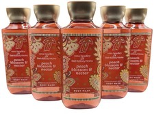 5 Bath  Body works PEACH BLOSSOM  NECTAR Body wash 10oz  NEW