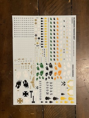 Salamanders 40K transfer sheet