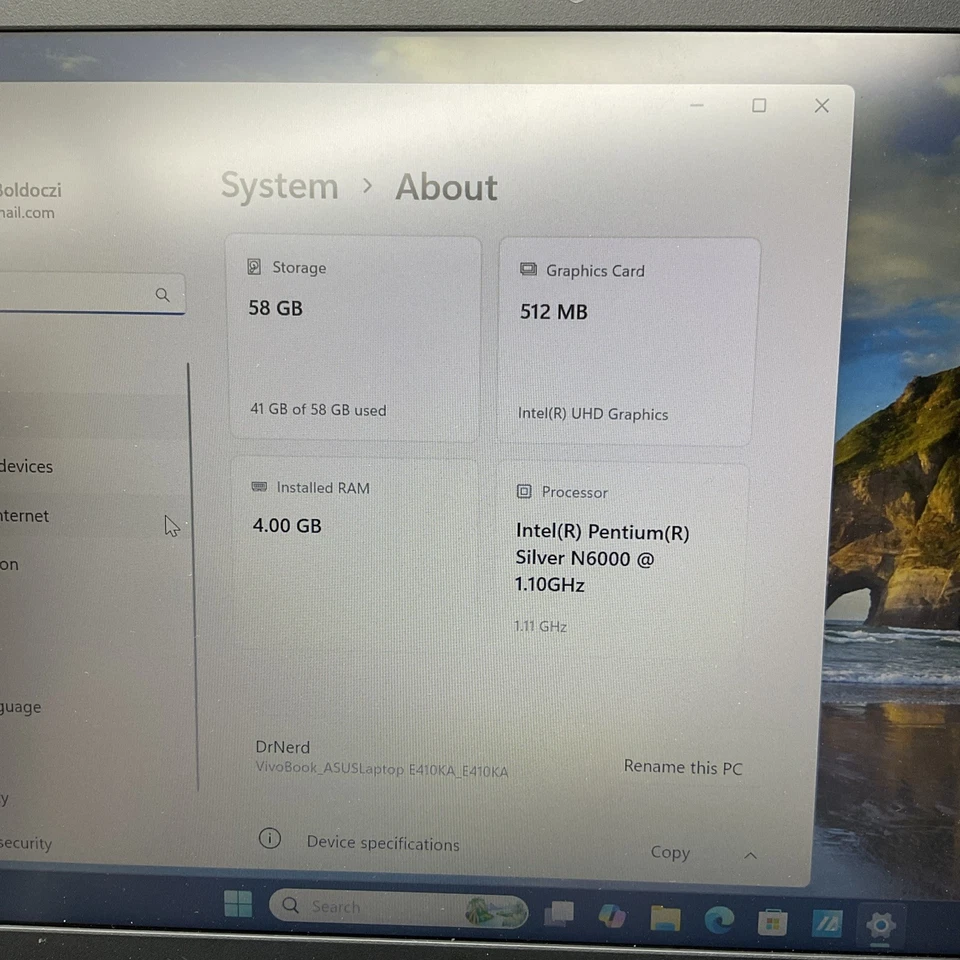 华硕 14 英寸笔记本电脑 E410KA-PM464 – 英特尔 N6000、4GB RAM、64GB 存储、Windows 11 — 第 3/4 张图片