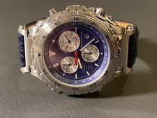 Dugena Chronograph Vintage Silber | Ziffernblatt & Arnband: blau