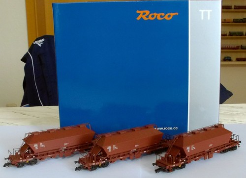 3er Set 4achsiger Kali-Selbstentladewagen der DR für TT (TT-3174) | Zustand: Neu