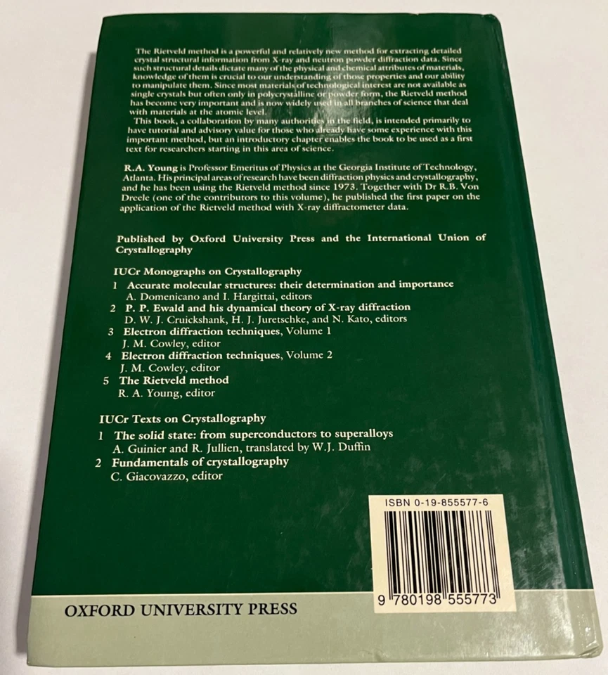 The Rietveld Method Edited by R.A. Young Hardcover edition - Crystallography - image 3 of 3