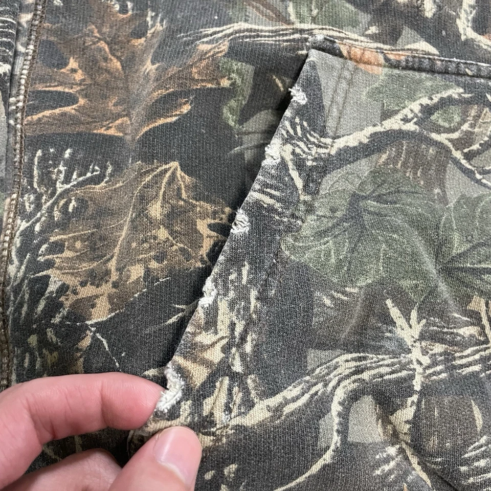 Y2K Cabelas Camo Hoodie Mens Large Camouflage Sweatshirt Distressed Grunge Skate - Image 4 of 4