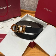 Salvatore Ferragamo Reversible Leather Belt Gancini Buckle NEW