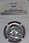 1957 NGC 50C PF68 FRANKLIN HALF DOLLAR #B51832