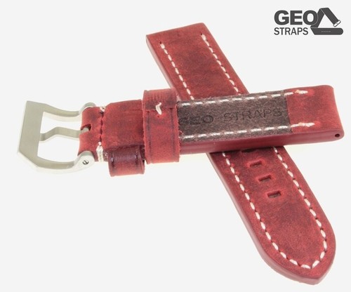 GEO-Straps Uhrenarmband Modell Mountain Bär dark red 24 mm PRE-V - Picture 2 of 3