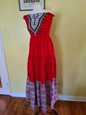 Red tribal print Maxi dress size: Meduim