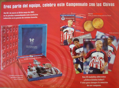 CHIVAS GUADALAJARA FUTBOL 25 MONEDAS CONMEMORATIVAS COINS CAMPEON APERTURA 2006 - Picture 3 of 12